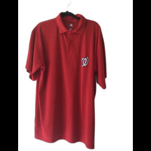 MLB Polo Shirt Men’s Size 1XL Color Red Washington Nationals Embroidered Logo